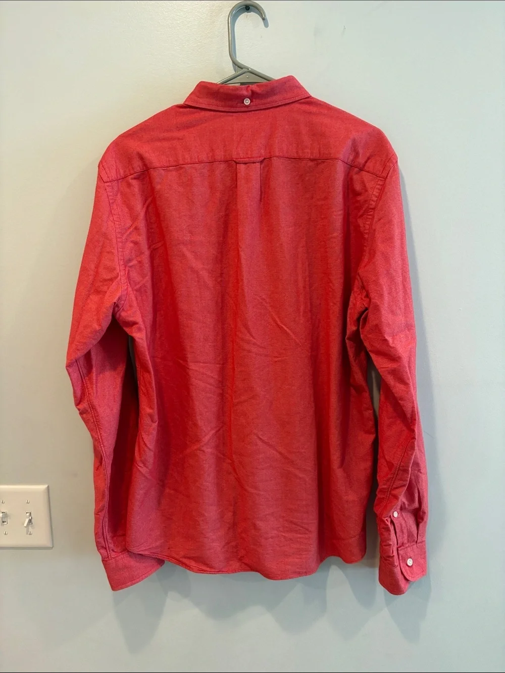 J. Crew Button-Down Long Sleeve Shirt in Red ptp 21 length 29.5